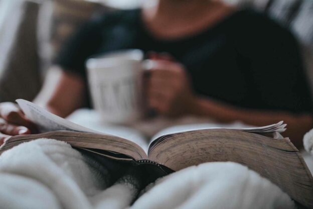 A book and a cup of coffee