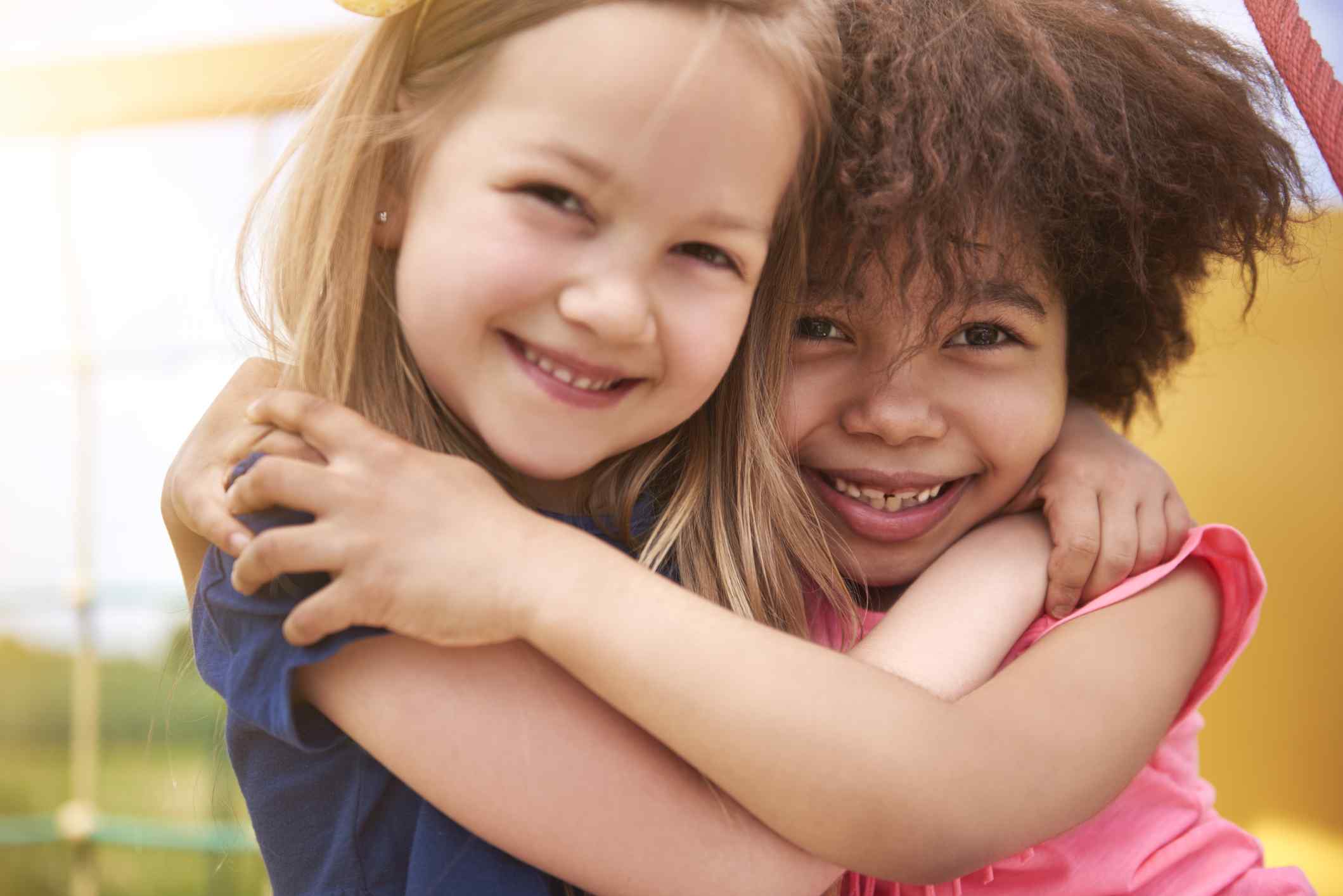 A couple of girls hugging