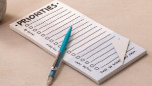 noted pad and pen